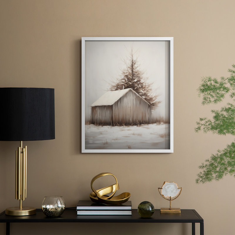 «Christmas Holiday Art», série 2, CDVI, reproduction encadrée - bois massif, H 30 po x l 24 po, Blanc