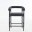 2 tabourets de bar modernes rembourrés, tissu bouclé gris foncé avec structure en métal et pour la maison, îlot de cuisine, salle à manger, style scandinave café, rembourrage en mousse-118004433-118004435