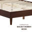  Base de lit en bois massif Fly sans tête de lit et lattes silencieuses, capacité de 1000 lb-302114343-302114341