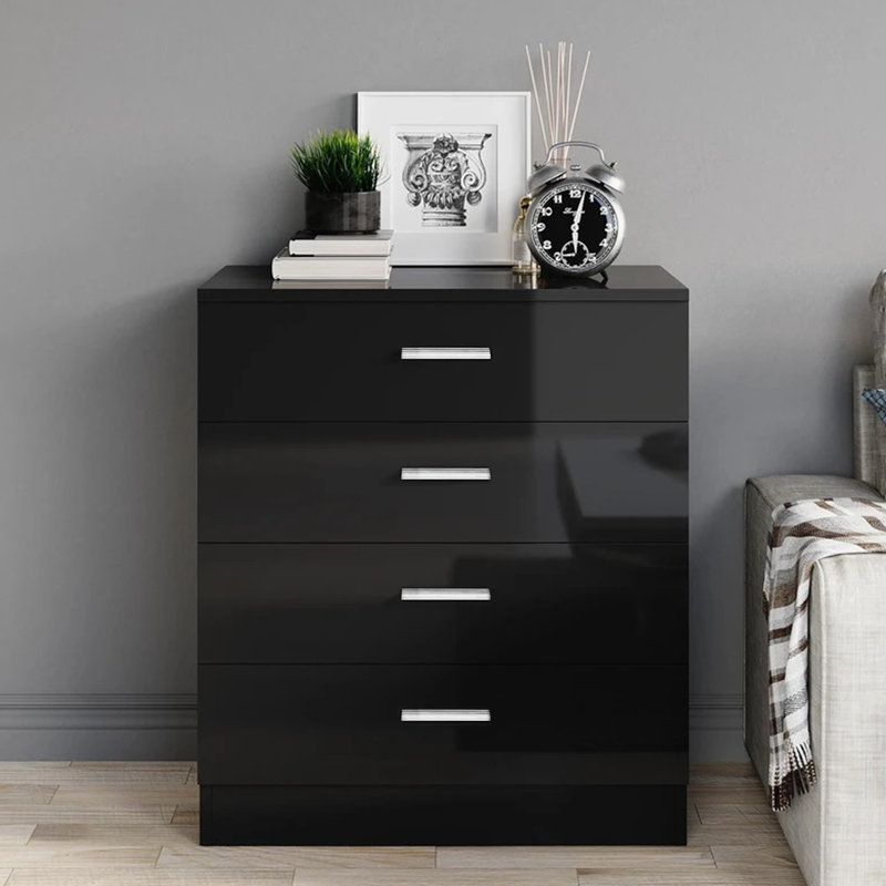 60cm W 4 - Drawer Chest of Drawers, Black