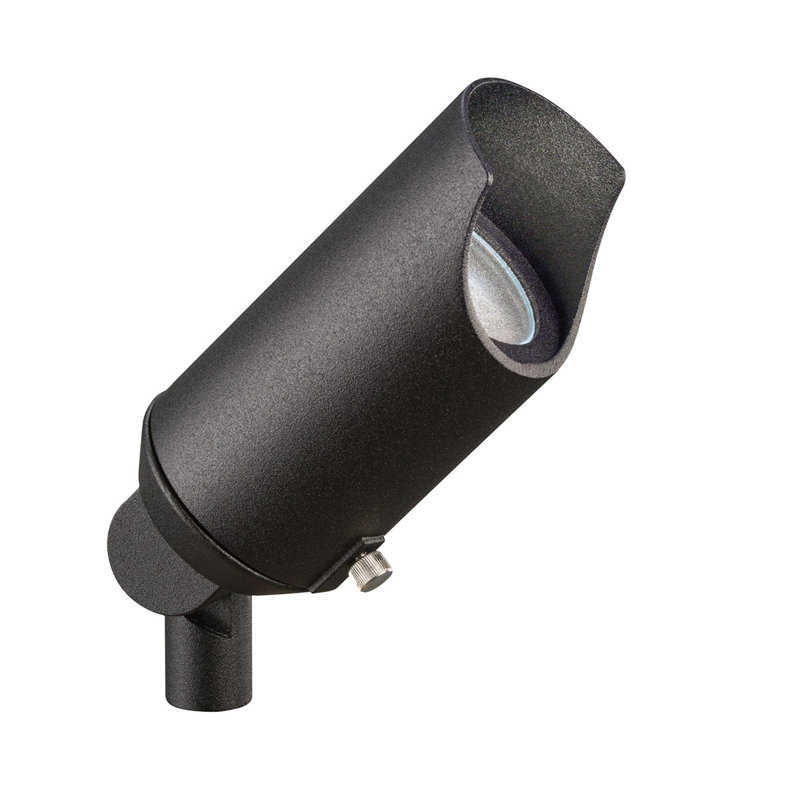 Low Voltage 6" Textured Black Hardwired Outdoor Spotlight with No Bulbs Included, Textured Black, Without Bulb