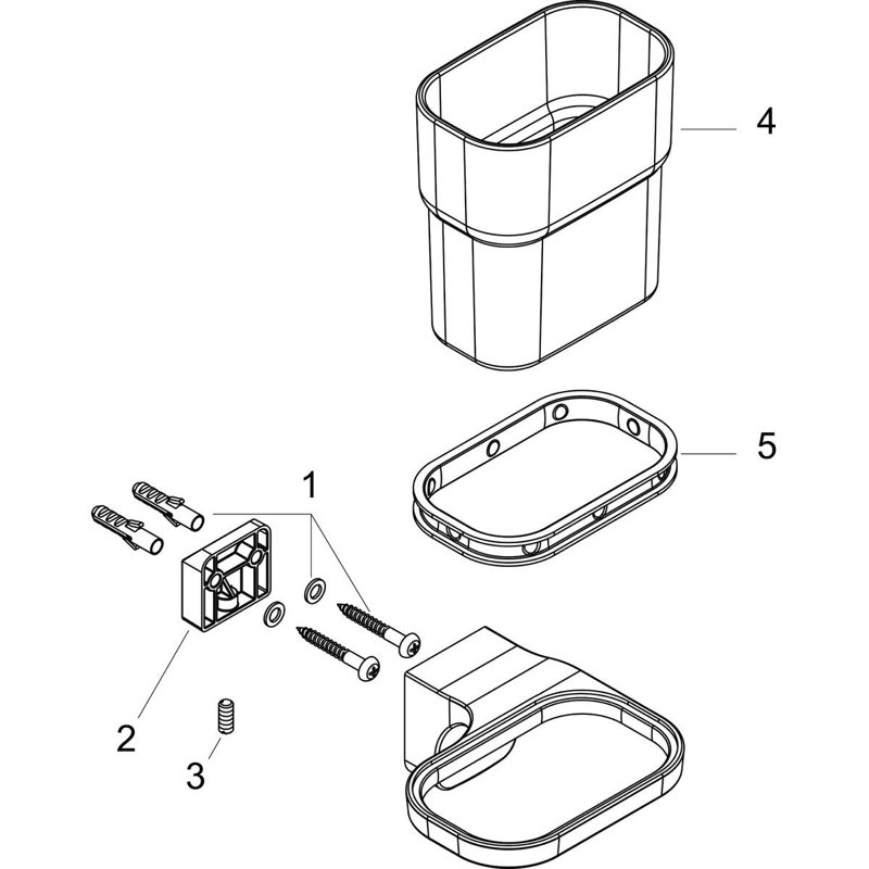 Urquiola Tumbler and Tumbler Holder, Chrome