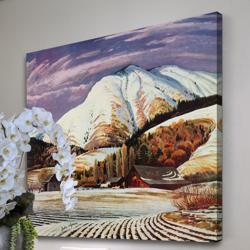 « cascade mountain », reproduction d’art sur toile tendue, H 48 po x l 48 po x P 1,5 po