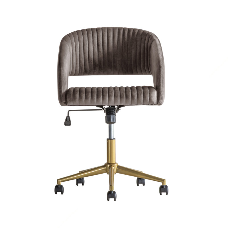 Araceli Polyester Blend Office Chair, Gold, Grey