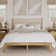 Besan Solid Wood Upholstered Headboard Boucle Bed Frame