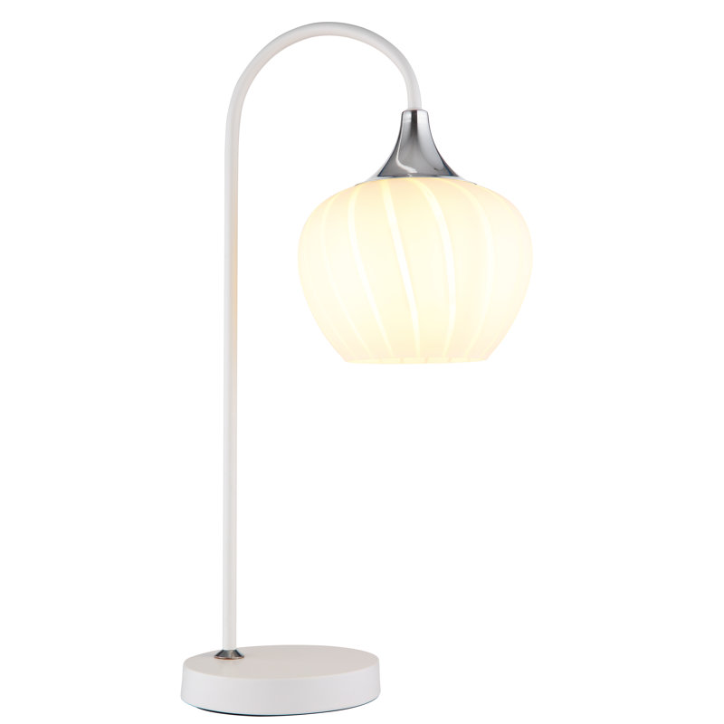 Amylee Metal Table Lamp, White, White
