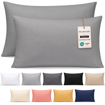 Luxury 400 TC Egyptian Cotton Pillowcases 2 Pack – Soft, Breathable & Hypoallergenic