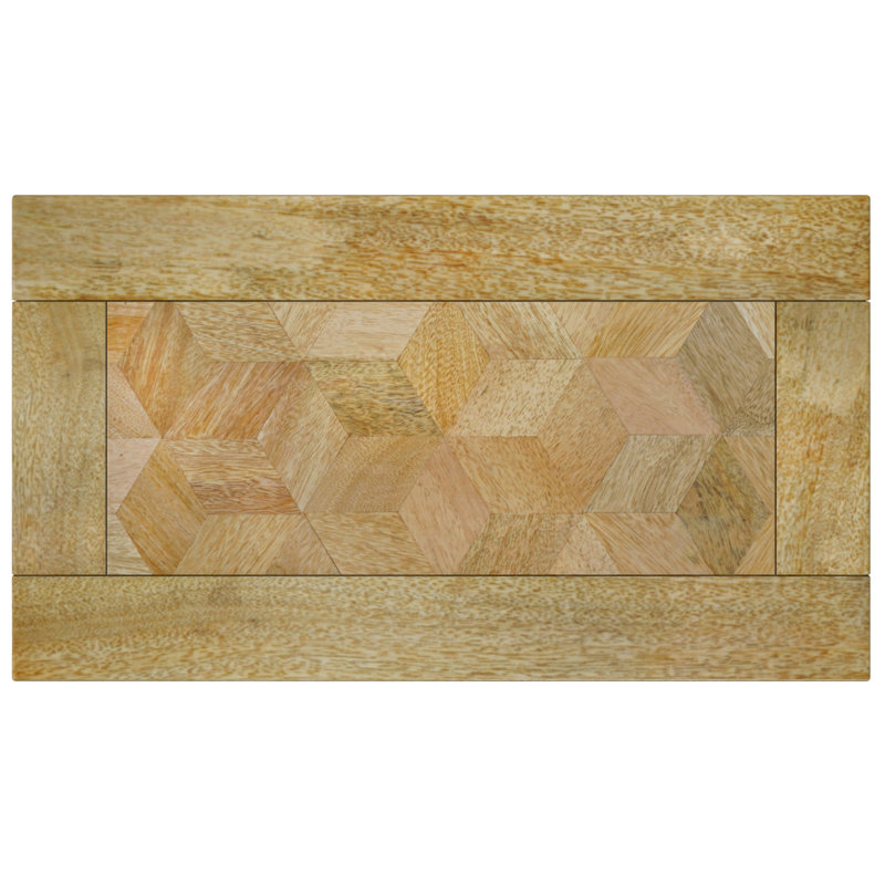 Skyler 18"W Solid Mango Wood C Side Table with Geometric Inlay