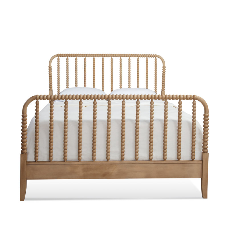 Louisa Solid Wood Spindle Bed, King, Flax