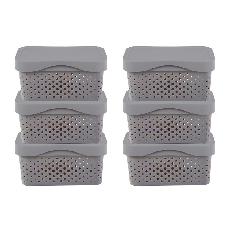 Rebrilliant Plastic Storage Tub & Tote, 4.9" H x 10.4" W x 7.1" D, Gray