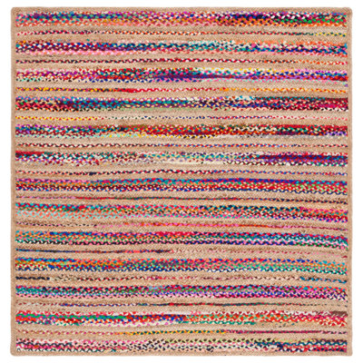 Abhay Hand Woven Jute/Chindi Rug in Natural