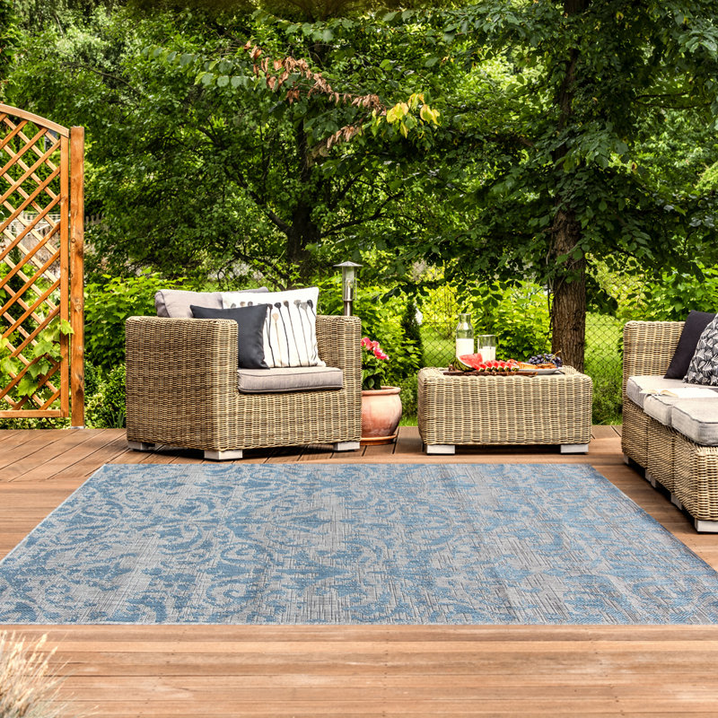 Howser Rectangle Damask Hand Woven Indoor / Outdoor Area Rug, Rectangle 160 x 230cm