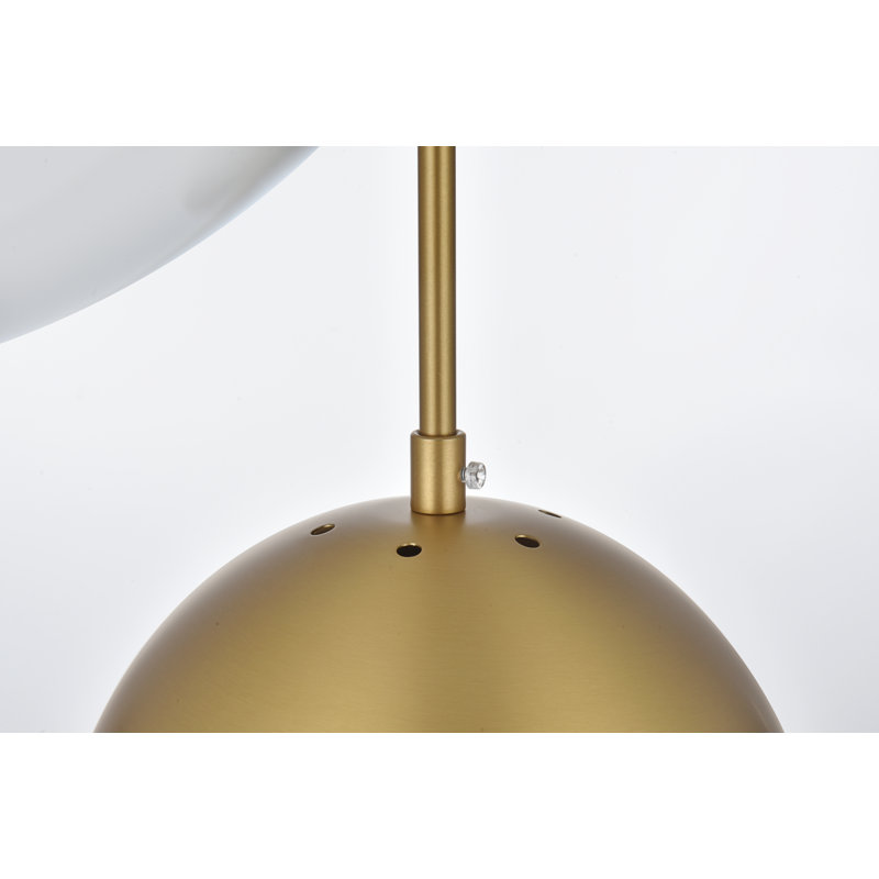 Yearby Dimmable Globe Cluster Pendant, Black, Frosted White, 3 Lights
