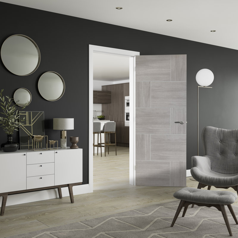 Internal Laminate White Grey Ravenna, 198.1cm H x 83.8cm W x 3.5cm D