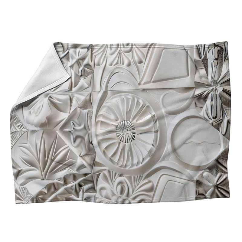 Relief Tiles Machine Printed Throw Blanket, 50" W x 60" L