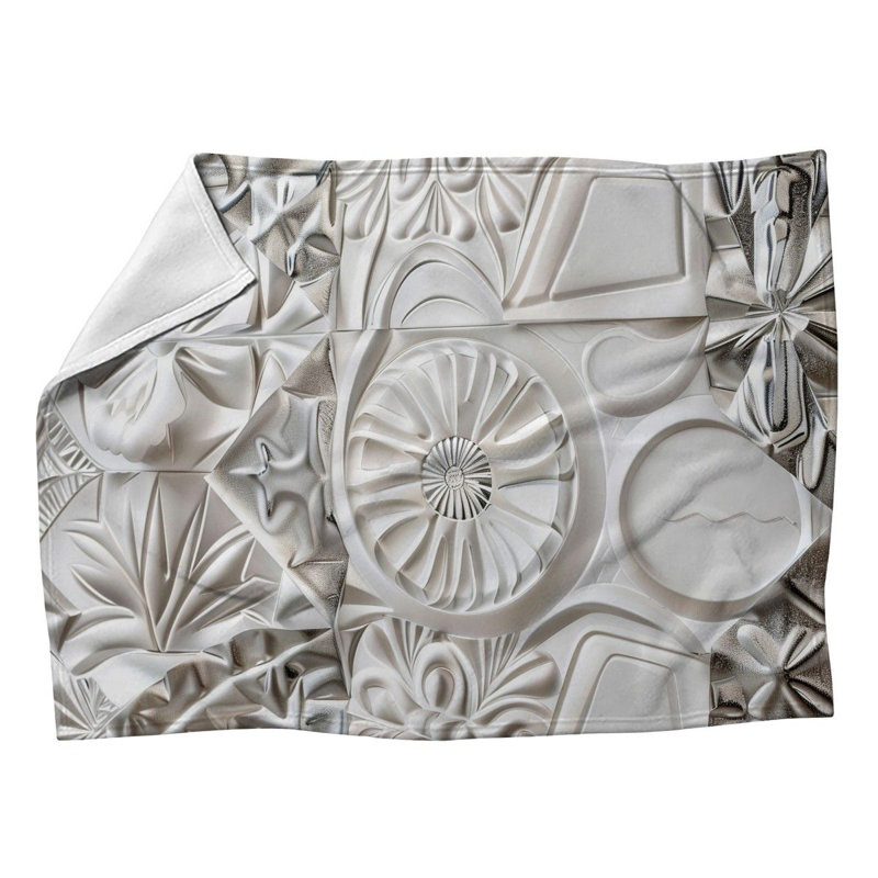 Relief tiles Fleece Throw Blanket - Textured pattern Throws for Sofas or Beds 14279, L 60 po x L 80 po