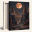 Art mural sur toile Gallery Wrap pour le salon, la chambre à coucher, le bureau ou le vestibule - décoration murale décorative avec canyon au clair de lune-130488567-130488565