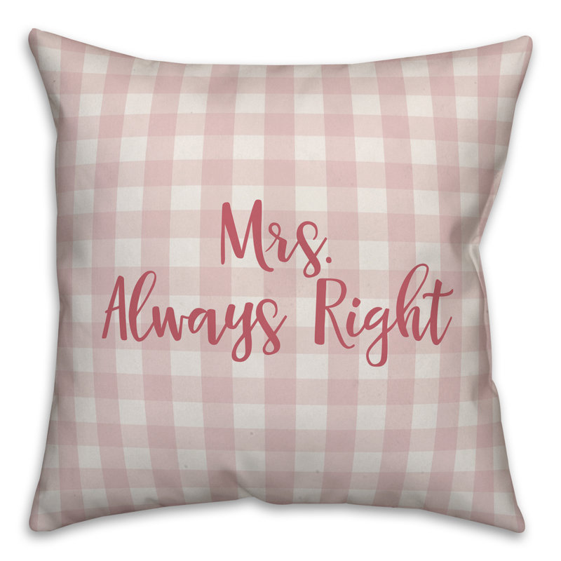 Plaid Throw Pillow, Pink, Pillow Cover