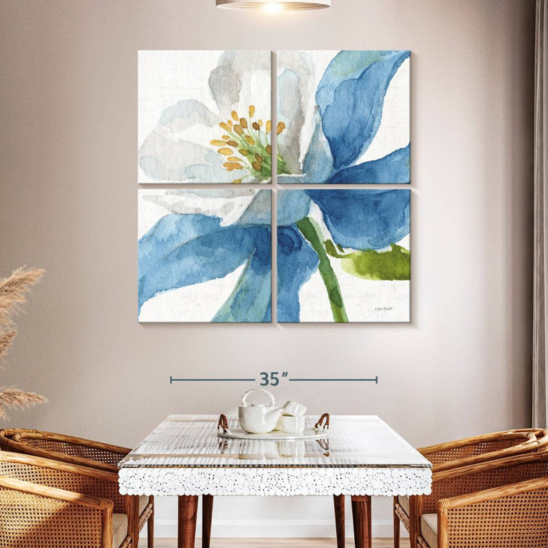 Jardin Harnek bleu et vert VI, H 74 po x l 74 po