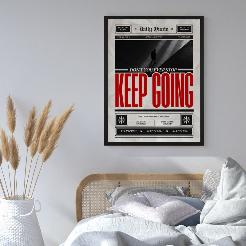 Z Studio Keep Going Motivational, impression sur toile, Cadre noir