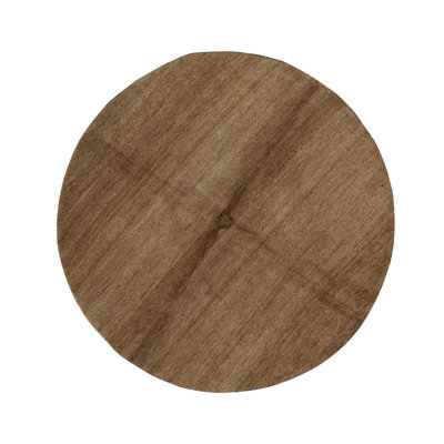 Hand-Knotted High-Quality Brown Round Area Rug