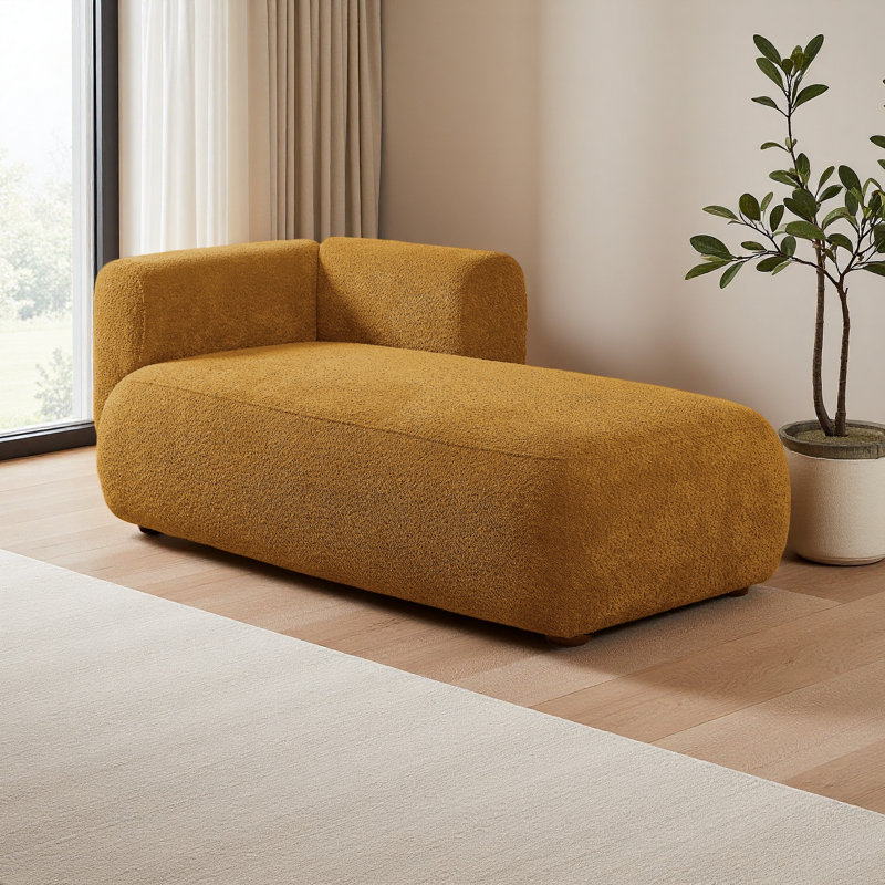 Méridienne Boucle Méridienne Fluffy, Orienté à droite, Orange
