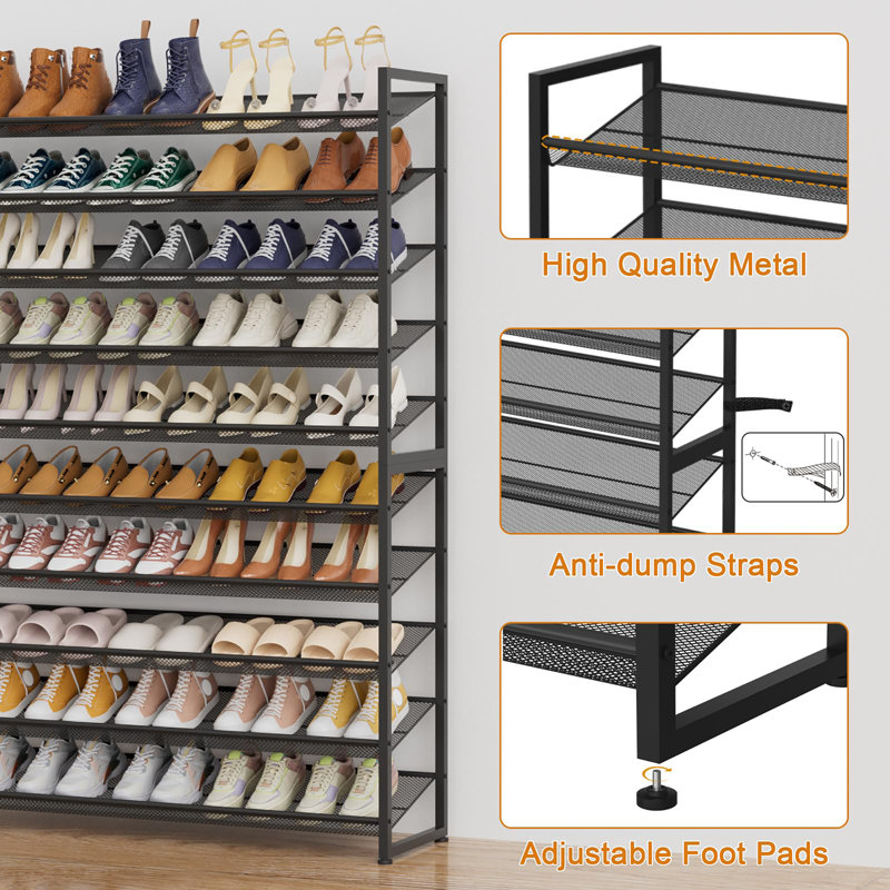 62 Pair Shoe Rack, Black