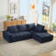 Canapé modulaire surdimensionné en L FAUX FUR avec design minimaliste, canapé-lit confortable pour une détente ultime-539266523-539266525