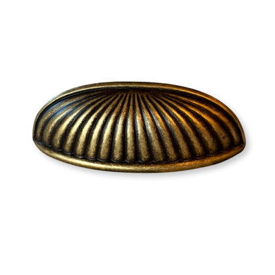 Antique Brass "Celia" Cup Drawer Pull