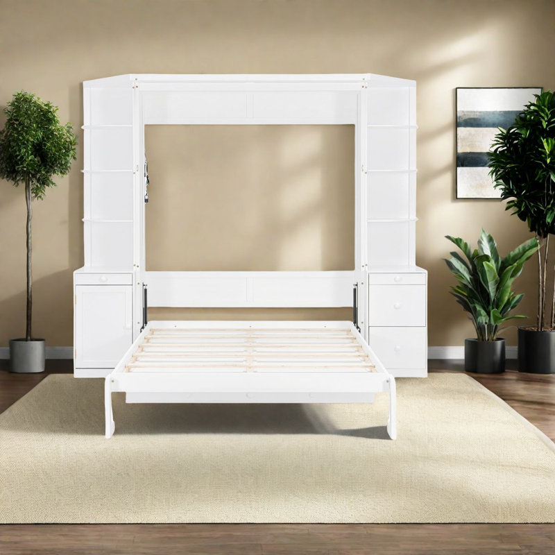 Grand lit escamotable peu encombrant, fabrication en MDF, conception moderne pour le bureau à domicile