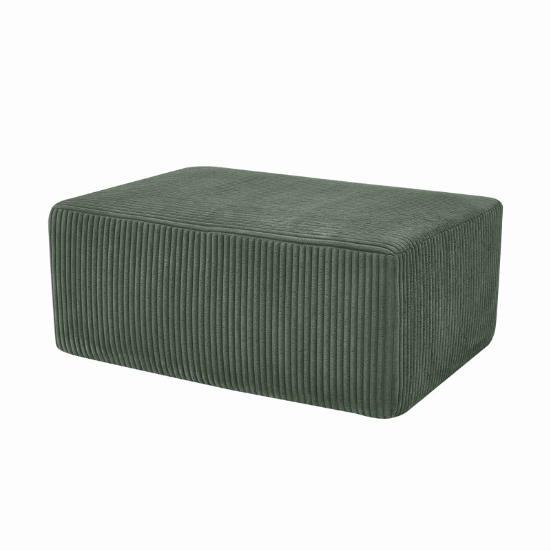 Full Compressed Corduroy Upholstered Ottoman
