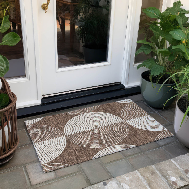 Machine Washable Indoor/Outdoor Jenning ACN2275 Geometric Rug, Rectangle 1'8" x 2'6"