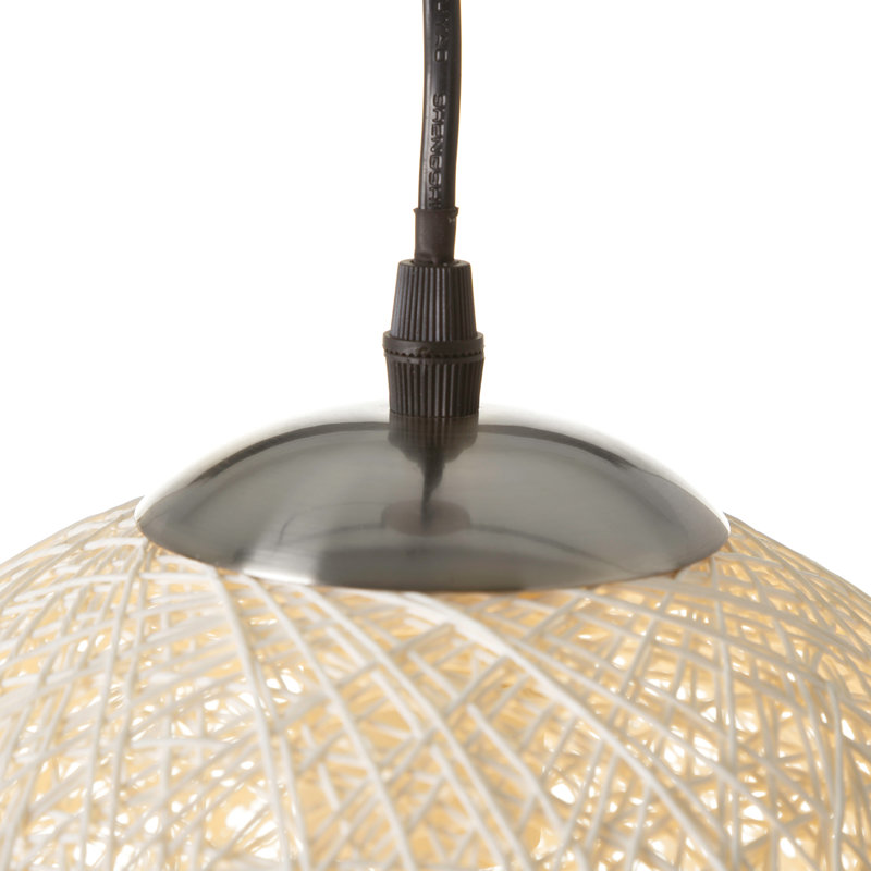 Reggio 1 - Light Silver Sphere Pendant, 25cm H x 25cm W x 25cm D