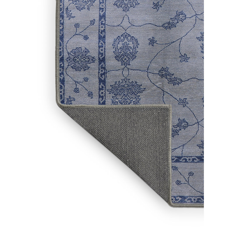 Tapis oriental bleu / ivoire Skakke, Rectangle 5 pi x 7 pi