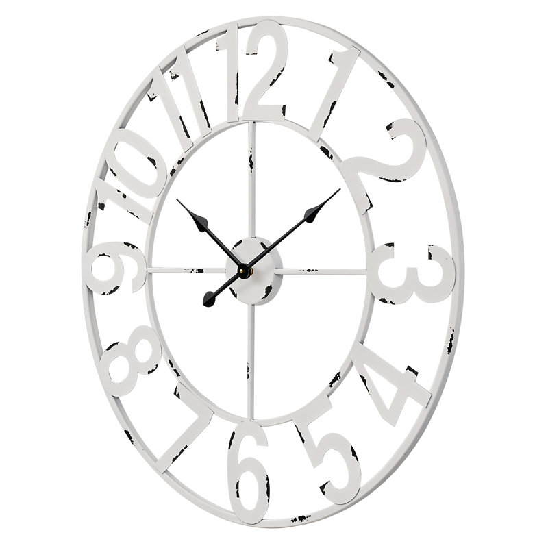 Très grande horloge murale supérieure Shockerwick, Blanc, Moyen