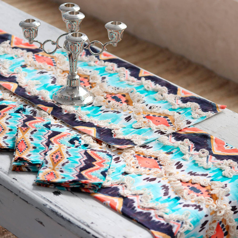Ensemble de linge de table Foundry Select Sunset Shores et coton (ensemble pour 4)