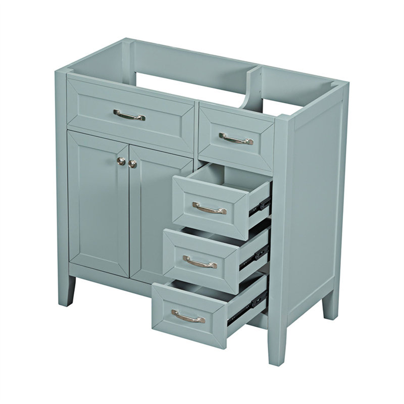 Base de meuble-lavabo avec tiroirs, Vert