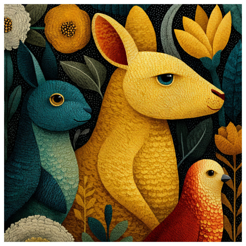 Couvre-lit coloré avec animaux, Lit simple