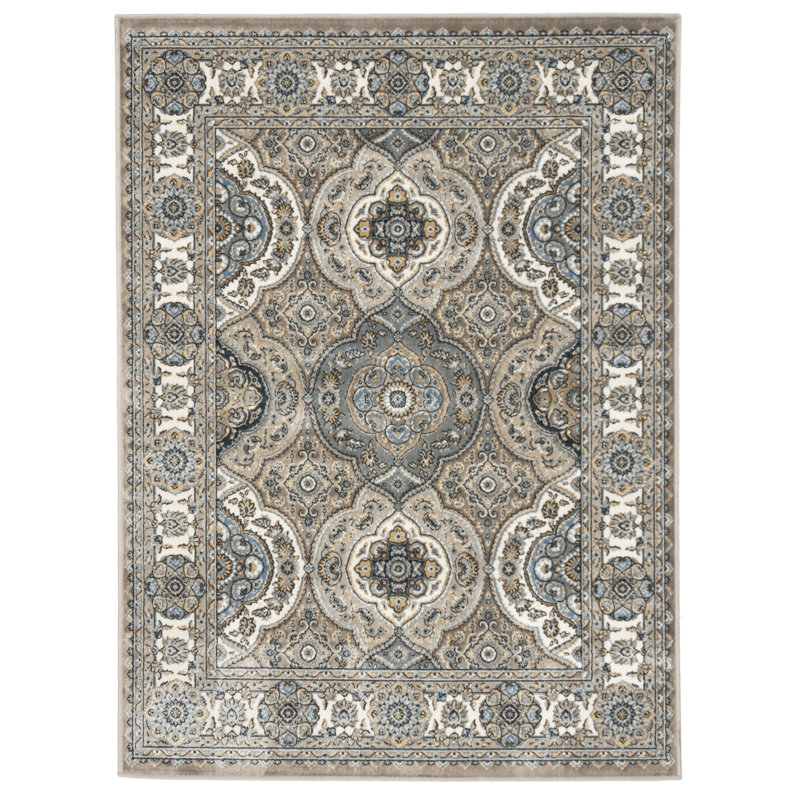 Carolus Viscose Pile Oriental Rug, Rectangle 4' x 5'3"
