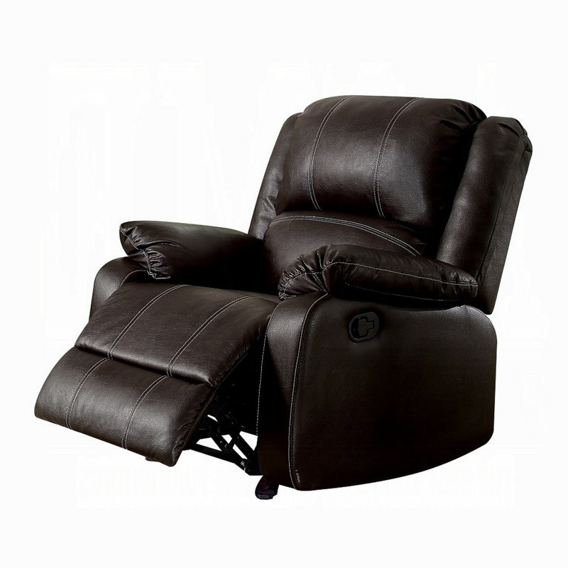 Palmyra Motion Rocker Recliner In Synthetic Leather, Brown