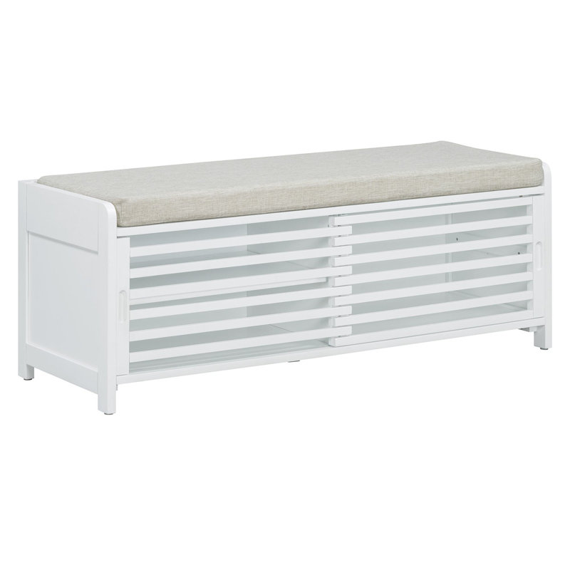 Banc de rangement Toza, Blanc