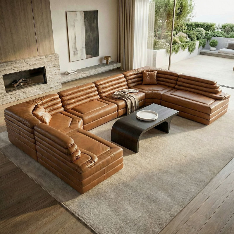 Bandera Sofa, 1A, Roche Tan Leather