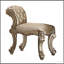 Tabouret de coiffeuse en os et patine dorée avec garniture cloutée