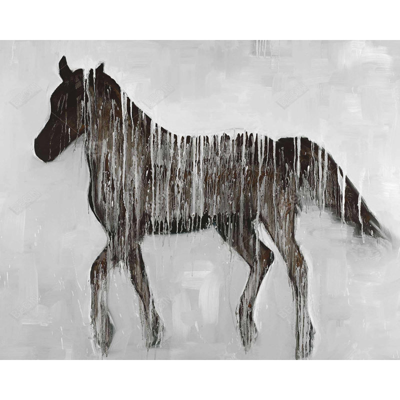 Gambading Abstract Horse Print On Canvas