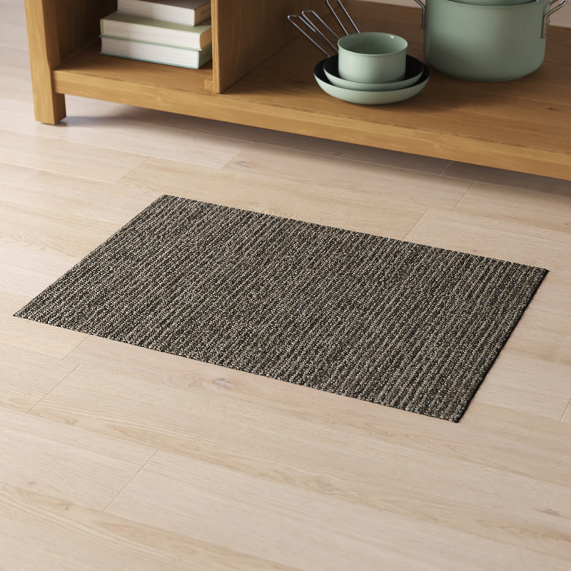 Asta Solid Color Handmade Flatweave Wool Area Rug in Gray, Rectangle 2' x 3'