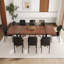 Ensemble de table de salle à manger 87 pouces en bois avec chaise rembourrée en similicuir-1658682295-1656756926-1667589833