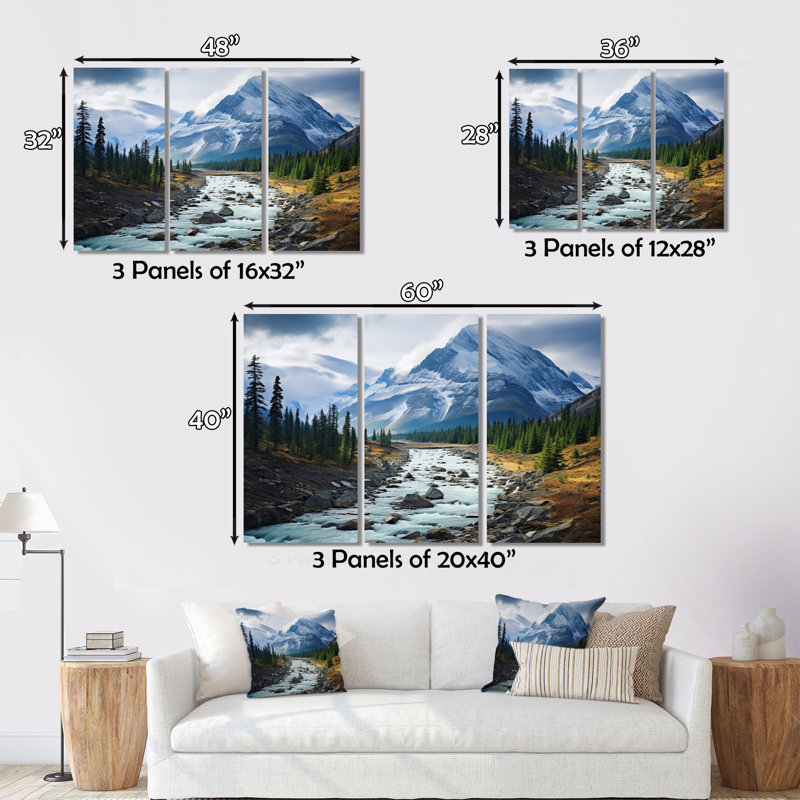 Canada Misty Mountain Majesty II sur toile, 3 pièces, H 40 po x l 60 po x P 1 po