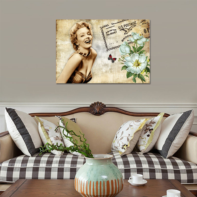 Marilyn Monroe, impression sur toile tendue, H 12 po x l 18 po