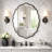  31" H Oval Metal Wall Mirror, Scalloped Wave-Edge Decorative Frame, Vintage Style Accent Mirror-1512921873