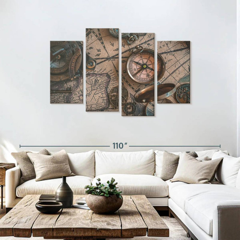 Aletra Map Compass, 48" H x 75" W